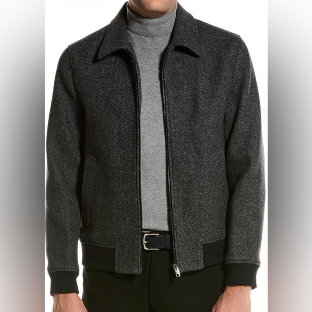 THEORY WYATT RUSH HERRINGBONE WOOL -BLEND JACKET size large brand new